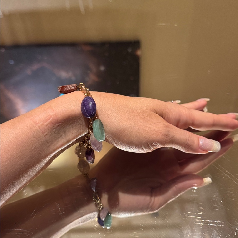 Vintage Egyptian Revival Scarab Charm Bracelet 1950s Gold Filled - Picture 7 of 9